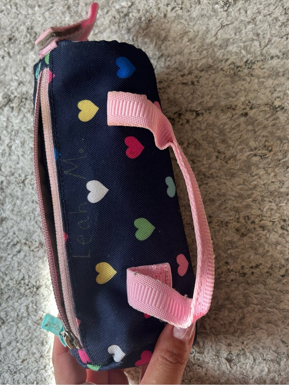 Pottery Barn Kids Navy Heart Print Mini Tote PENCIL ✏️ CASE